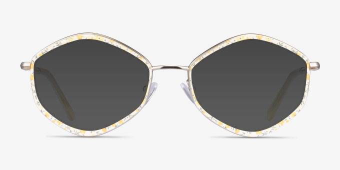 Folium Yellow Floral AcetateEyeglass Frames from EyeBuyDirect, with Tinted Lenses