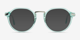 Yates Clear Green Acétate Montures de lunettes de vue d'EyeBuyDirect, with Tinted Lenses