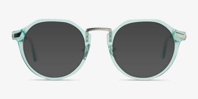 Yates Clear Green AcetateEyeglass Frames from EyeBuyDirect, with Tinted Lenses