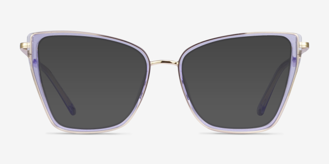 Jacqueline Clear Blue Purple AcetateEyeglass Frames from EyeBuyDirect, with Tinted Lenses