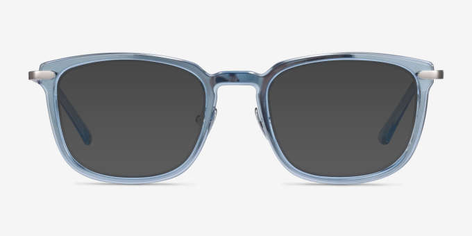Clayton Rectangle Clear Blue Full Rim Eyeglasses | Eyebuydirect
