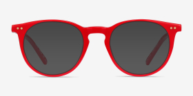 Volta Rouge Acétate Montures de lunettes de vue d'EyeBuyDirect, with Tinted Lenses