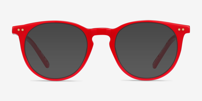 Volta Red AcetateEyeglass Frames from EyeBuyDirect, with Tinted Lenses