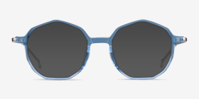 Carmelo Clear Blue Acétate Montures de lunettes de vue d'EyeBuyDirect, with Tinted Lenses