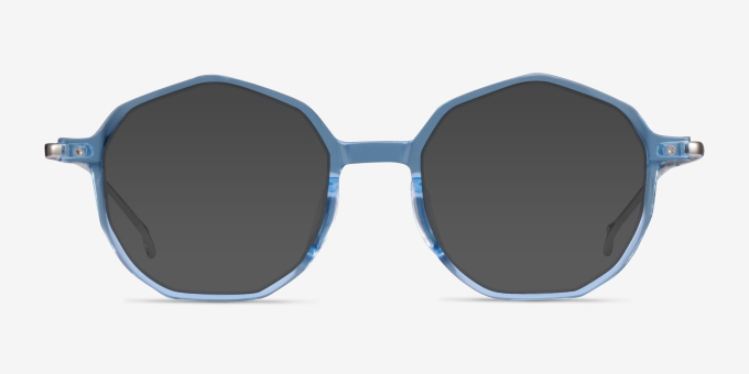 Carmelo Clear Blue AcétateMontures de lunettes de vue d'EyeBuyDirect, Avec des Verres Teintés