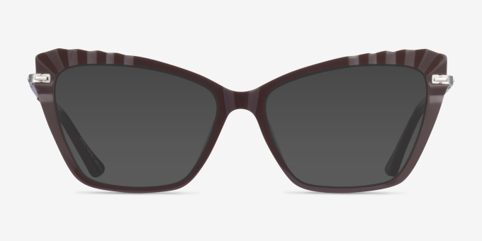 Choir Dark Brown AcetateEyeglass Frames from EyeBuyDirect, with Tinted Lenses