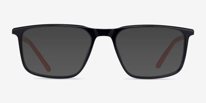 Trade Black Gunmetal Orange AcetateEyeglass Frames from EyeBuyDirect, with Tinted Lenses