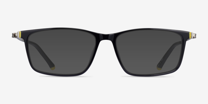 Commuter Black Yellow Gold AcetateEyeglass Frames from EyeBuyDirect, with Tinted Lenses