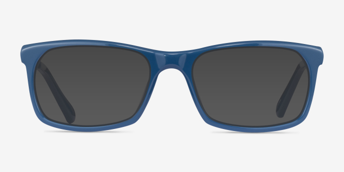 Polis Blue AcetateEyeglass Frames from EyeBuyDirect, with Tinted Lenses