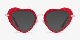 Honey Red Gold Acétate Montures de lunettes de vue d'EyeBuyDirect, with Tinted Lenses