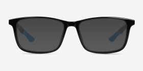 Agility Solid Black Métal Montures de lunettes de vue d'EyeBuyDirect, with Tinted Lenses