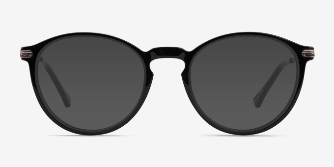 Boaz Matte Black AcetateEyeglass Frames from EyeBuyDirect, with Tinted Lenses