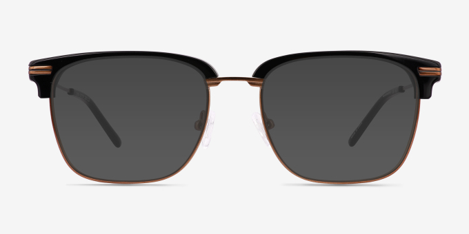 Ezra Black AcetateEyeglass Frames from EyeBuyDirect, with Tinted Lenses
