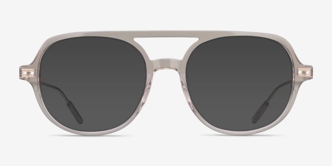 Jett Clear Gray AcetateEyeglass Frames from EyeBuyDirect, with Tinted Lenses