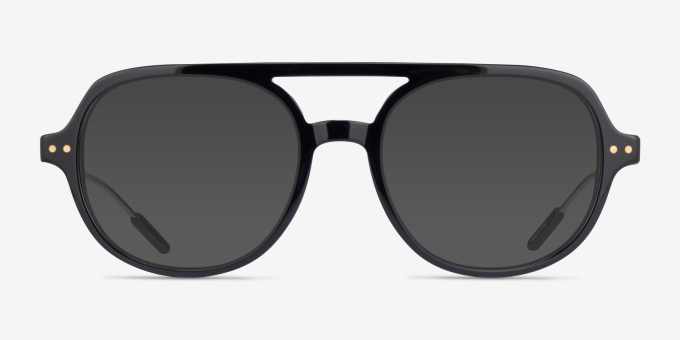 Jett Black AcetateEyeglass Frames from EyeBuyDirect, with Tinted Lenses