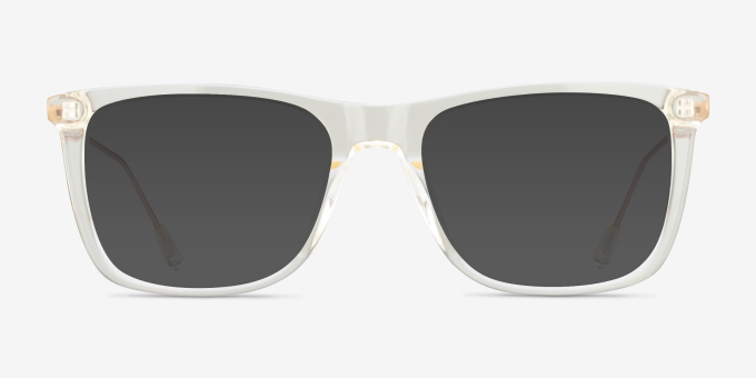 Zach Clear Yellow AcetateEyeglass Frames from EyeBuyDirect, with Tinted Lenses
