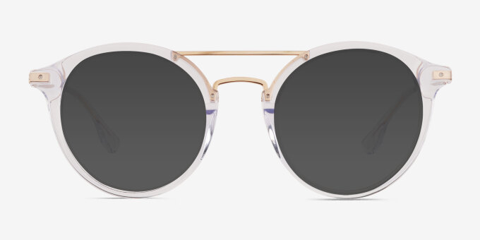 Mallet Clear Gold AcetateEyeglass Frames from EyeBuyDirect, with Tinted Lenses
