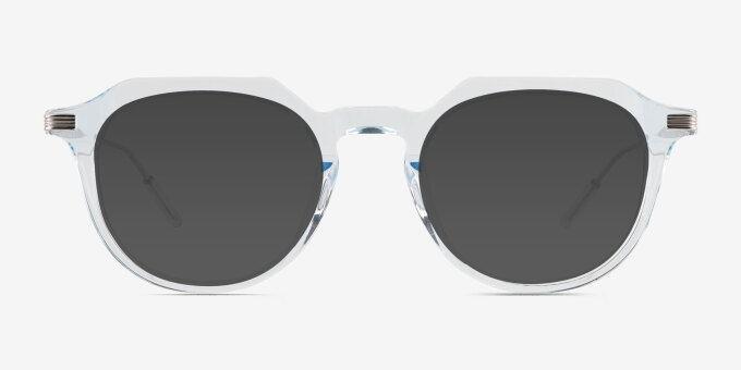 Chisle Clear Blue Silver AcétateMontures de lunettes de vue d'EyeBuyDirect, Avec des Verres Teintés