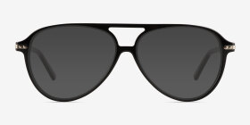 Uni Noir Acétate Montures de lunettes de vue d'EyeBuyDirect, with Tinted Lenses