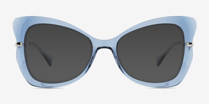 Swallowtail Blue AcetateEyeglass Frames from EyeBuyDirect, with Tinted Lenses