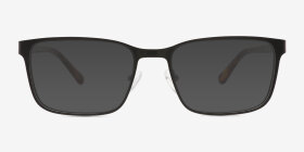 Milton Noir Acétate Montures de lunettes de vue d'EyeBuyDirect, with Tinted Lenses