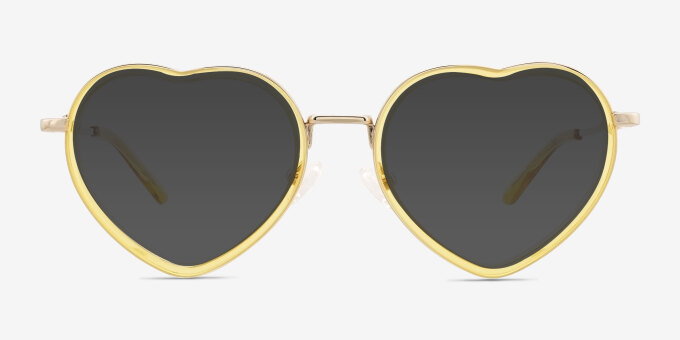 Loving Yellow AcetateEyeglass Frames from EyeBuyDirect, with Tinted Lenses