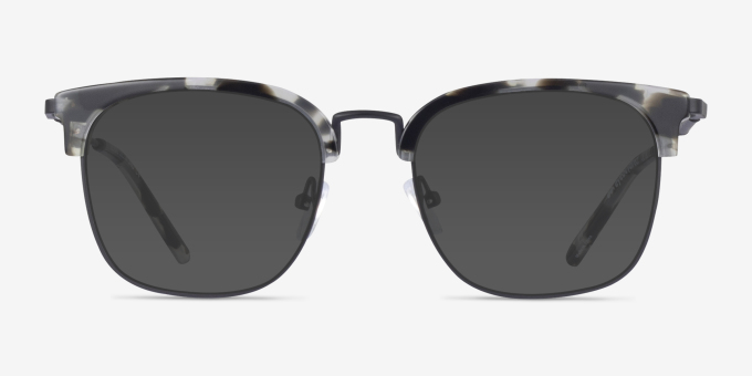 Bespoke Gray Tortoise AcetateEyeglass Frames from EyeBuyDirect, with Tinted Lenses