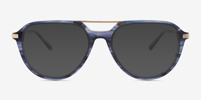 Grafton Bleu MétalMontures de lunettes de vue d'EyeBuyDirect, Avec des Verres Teintés