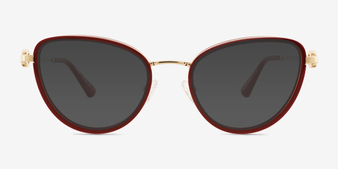 Bexley Red AcetateEyeglass Frames from EyeBuyDirect, with Tinted Lenses