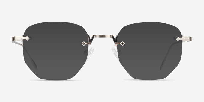 Gadsby Silver MetalEyeglass Frames from EyeBuyDirect, with Tinted Lenses