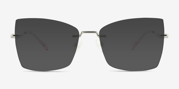 Brimstone Silver MetalEyeglass Frames from EyeBuyDirect, with Tinted Lenses