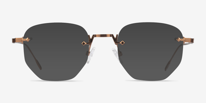 Gadsby Bronze MetalEyeglass Frames from EyeBuyDirect, with Tinted Lenses