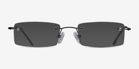 Billings Noir Métal Montures de lunettes de vue d'EyeBuyDirect, with Tinted Lenses