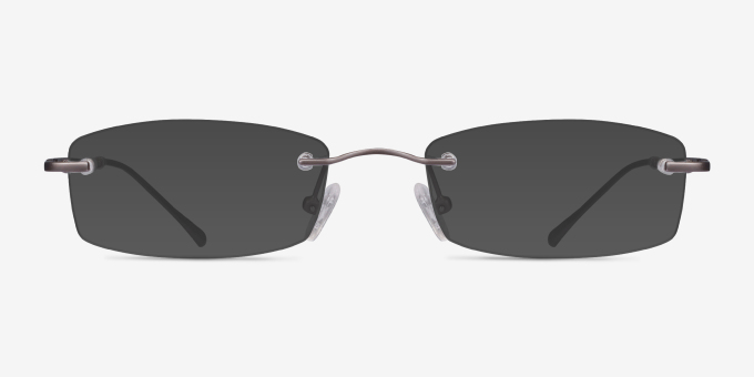 Connie Gunmetal MetalEyeglass Frames from EyeBuyDirect, with Tinted Lenses