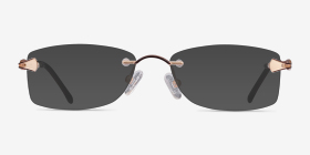 Rivet Golden/Brown Métal Montures de lunettes de vue d'EyeBuyDirect, with Tinted Lenses