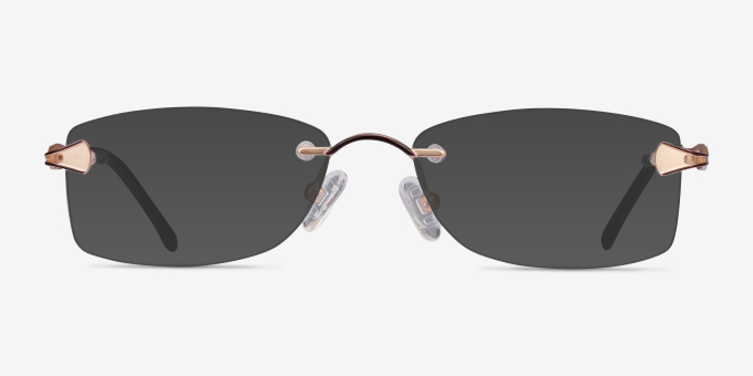 Rivet Golden & Brown MetalEyeglass Frames from EyeBuyDirect, with Tinted Lenses