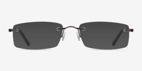 Edison Brun Métal Montures de lunettes de vue d'EyeBuyDirect, with Tinted Lenses