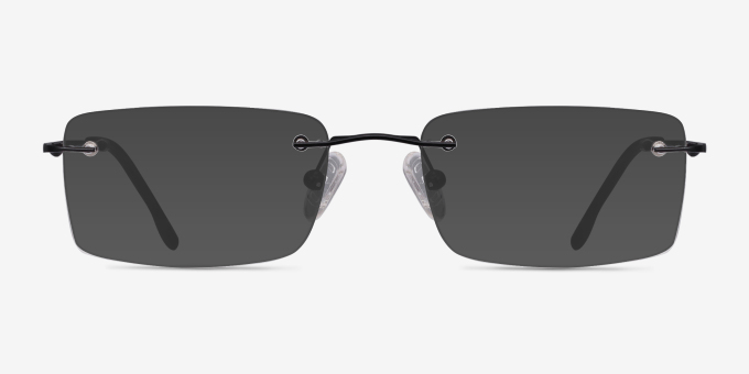 Woodrow Black MetalEyeglass Frames from EyeBuyDirect, with Tinted Lenses