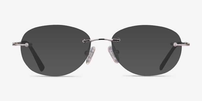 Market Silver MetalEyeglass Frames from EyeBuyDirect, with Tinted Lenses