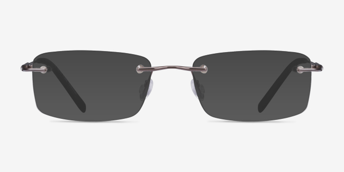 Dimension Gunmetal TitaniumEyeglass Frames from EyeBuyDirect, with Tinted Lenses