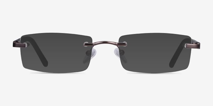 Whistle Gunmetal MetalEyeglass Frames from EyeBuyDirect, with Tinted Lenses