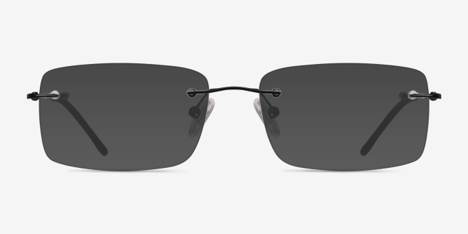 Woodrow Black MetalEyeglass Frames from EyeBuyDirect, with Tinted Lenses