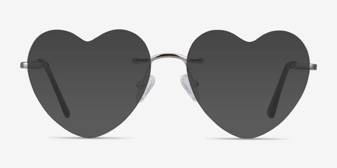 Amore Silver MetalEyeglass Frames from EyeBuyDirect, with Tinted Lenses