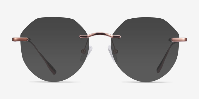 Sahar Rose Gold MetalEyeglass Frames from EyeBuyDirect, with Tinted Lenses