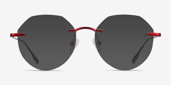 Sahar Geometric Red Glasses for Women | Eyebuydirect