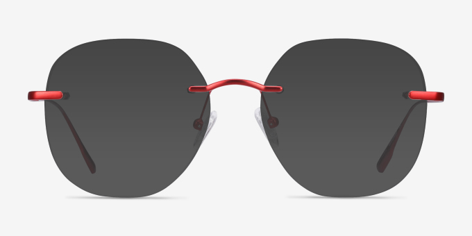 Lisa Red MetalEyeglass Frames from EyeBuyDirect, with Tinted Lenses