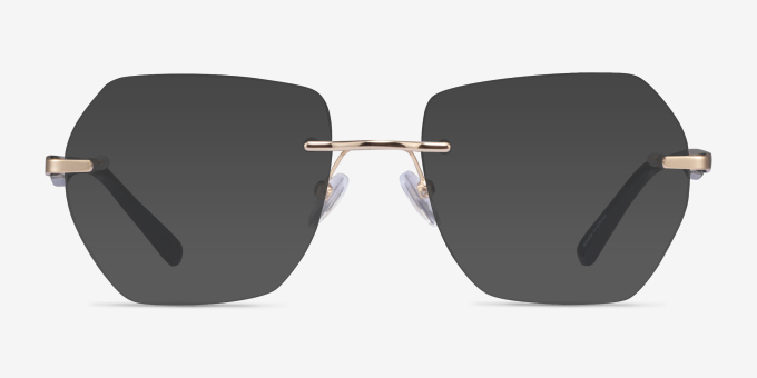 Finsbury Light Gold AcetateEyeglass Frames from EyeBuyDirect, with Tinted Lenses