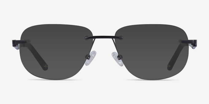 Reactor Black MetalEyeglass Frames from EyeBuyDirect, with Tinted Lenses