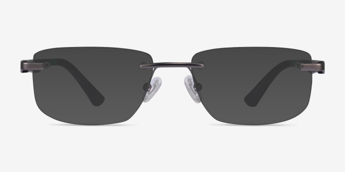 Turbine Matte Gunmetal AcetateEyeglass Frames from EyeBuyDirect, with Tinted Lenses