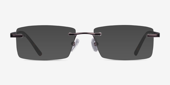 Noble Gunmetal MetalEyeglass Frames from EyeBuyDirect, with Tinted Lenses